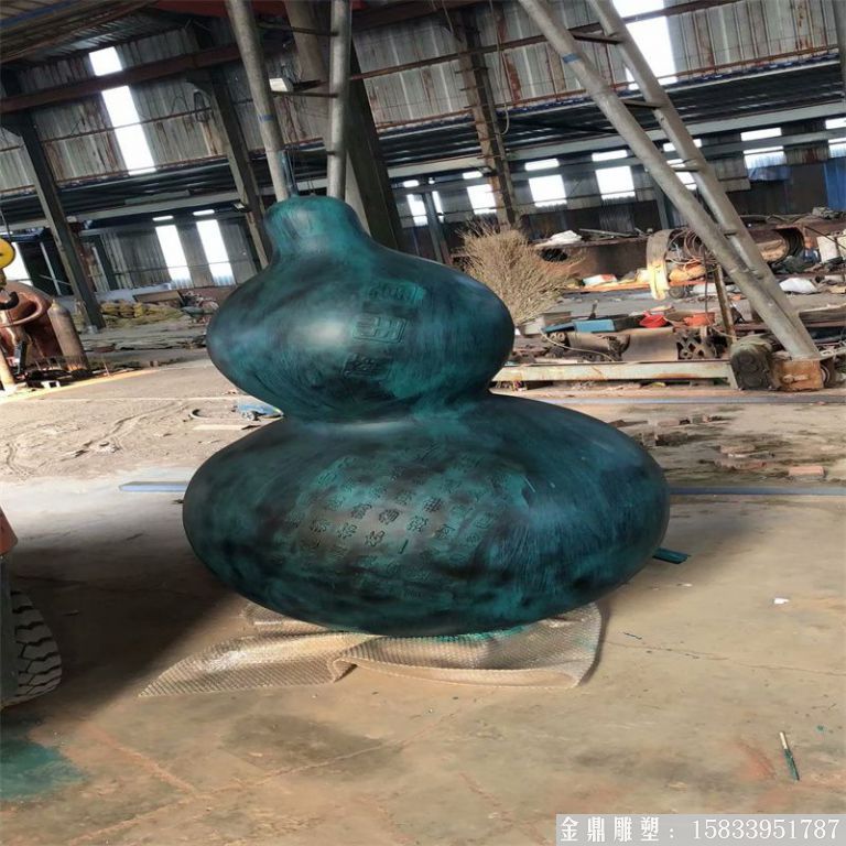 鑄銅葫蘆雕塑 噴水仿青銅葫蘆雕塑1