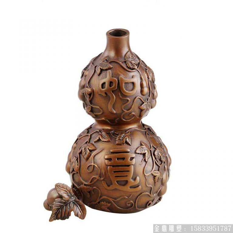 仿古銅葫蘆雕塑，多款多樣 (2)